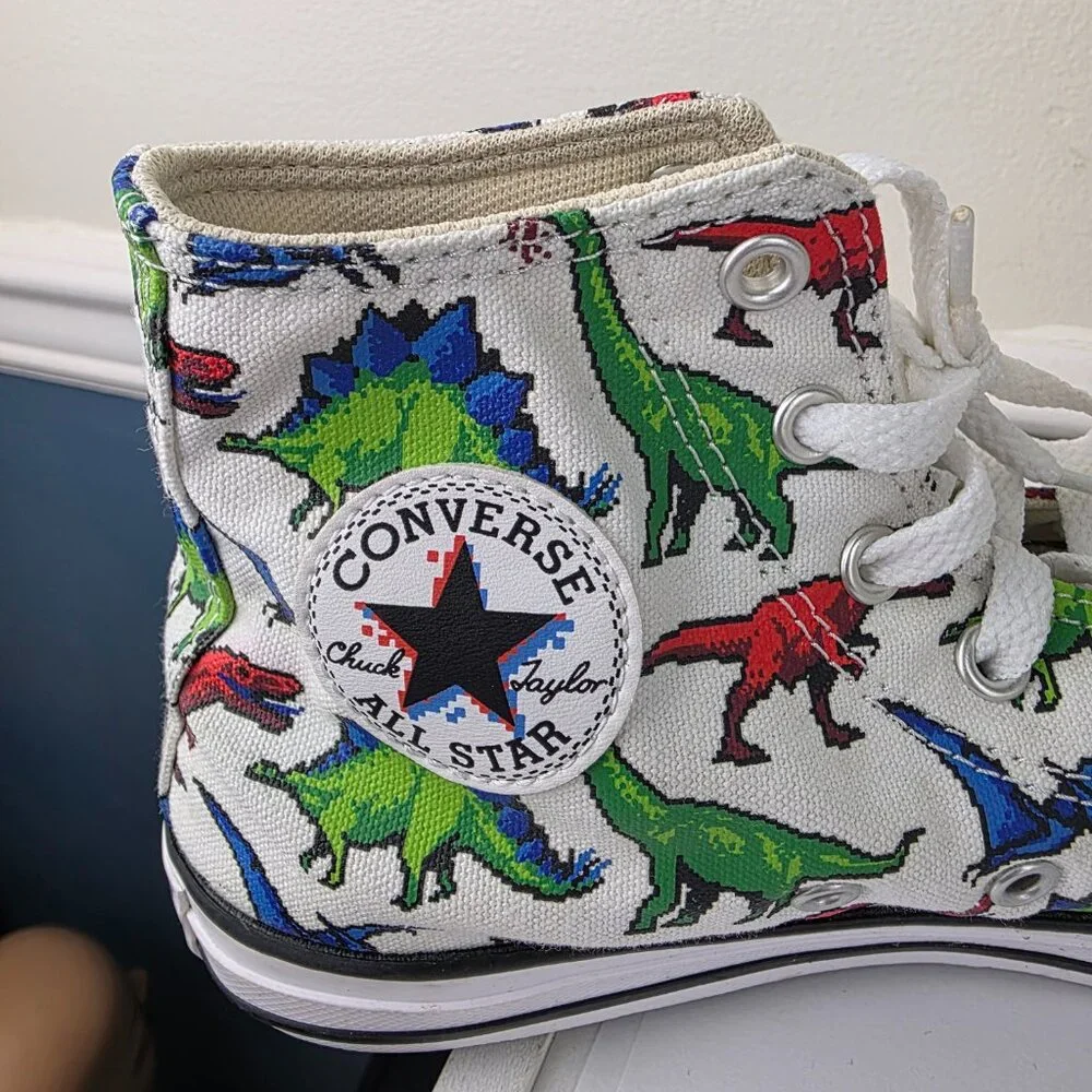 Converse All Star Chuck Taylor Youth Dinosaur Size 3 Sneakers